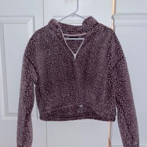 L.A. Hearts Purple Fleece/Sherpa Quarter zip with jaw string bottom